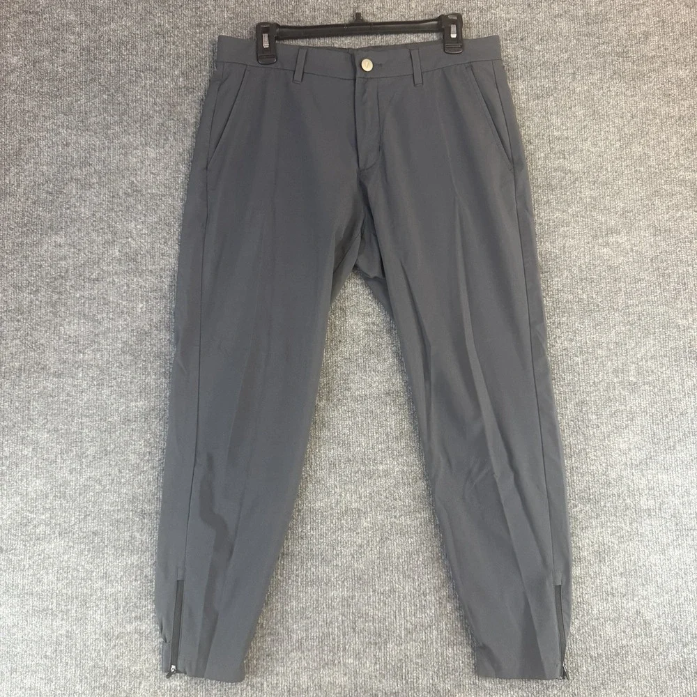 PRIMO Jogger Pants Men 33 Short Gray Stretch Slim Dress Golf Performance Preppy